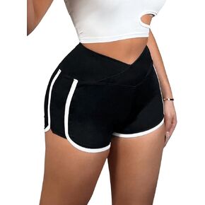 SweatyRocks Women's High Waist Ruched Butt Lifting Booty Yoga Workout Shorts