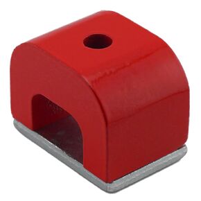 Red Cast Alnico 5 Bridge Magnet With Keeper, 1.18" Wide, 0.78" High, 0.78" Thick, 0.20" Hole On Top (Pack of 1)