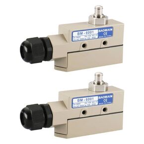 Baomain Plunger Limit Switch TZ-6001 15A/250VAC for Push & Pull Door/Roll-up Door - Fits for Maxwell, Pioneer, Aerial, Awoco, Mars Air Curtains and Welbon Pack of 2