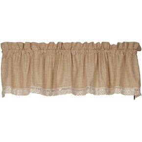 Country House Collection 98590 Tan Granny's Check Valance , 14-inch