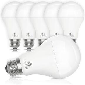 Energetic 6 Pack 150 Watt Light Bulb, 2600LM Super Bright, A21 LED Bulb, Daylight 5000K, High Lumens LED Bulb, Non-Dimmable, E26 Standard Base, Damp Rated, UL Listed