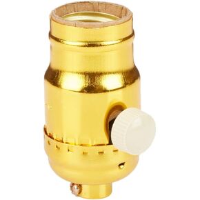 Leviton 6151 Incandescent Lamp Holder Socket Dimmer, Metal Finish, Brass Color