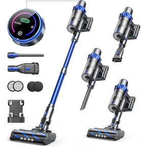 Cordless Vacuum Cleaner, 40KPA 450W Vacuum Cleaners for Home, Stick Vacuum with Color Touch Display, Intelligent Auto Mode, Up to 55Mins, Handheld Vacuum Cleaners for Hardwood Floor Carpet Pet Hair