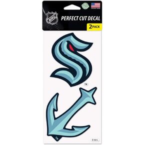 WinCraft NHL Seattle Kraken 4" x 4" Inch Outdoor Vinyl Decal Set (2 Decals, 1 Sheet)