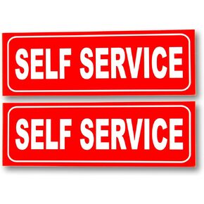 eSplanade Self Service Sign Sticker Decal - Easy to Mount Weather Resistant Long Lasting Ink Size (9" x 3")