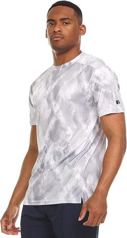 Russell Athletic Mens Dri-Power Victory Tie-Dye Short Sleeve Crew, Concrete, X-Large in Saudi Arabia
