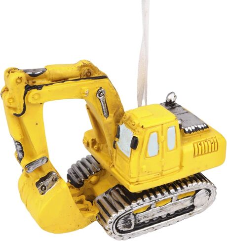 Yellow Excavator Ornament, Construction Truck Christmas Tree Accessory, 3.5 Inches in Saudi Arabia