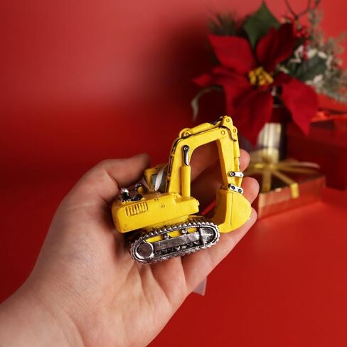 Yellow Excavator Ornament, Construction Truck Christmas Tree Accessory, 3.5 Inches in Saudi Arabia