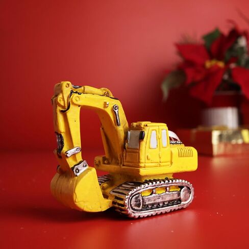 Yellow Excavator Ornament, Construction Truck Christmas Tree Accessory, 3.5 Inches in Saudi Arabia