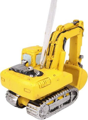 Yellow Excavator Ornament, Construction Truck Christmas Tree Accessory, 3.5 Inches in Saudi Arabia