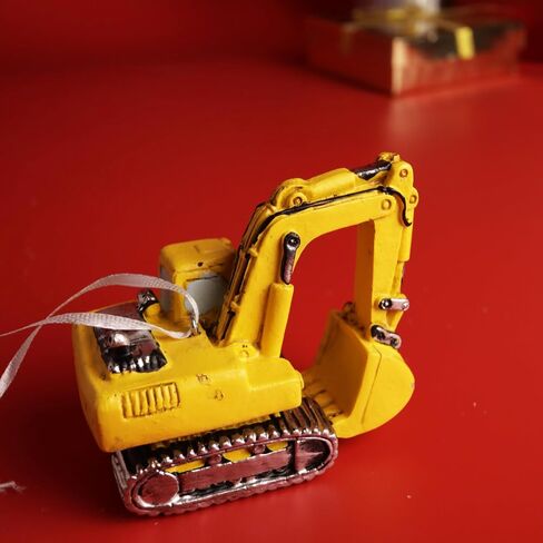 Yellow Excavator Ornament, Construction Truck Christmas Tree Accessory, 3.5 Inches in Saudi Arabia