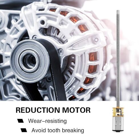 محرك تروس Maxmartt DC، محرك تخفيض صندوق التروس DC 6 N20 مع عمود إخراج طويل M4 × 100 مم للمصاعد، معدات الهبوط، الأذرع الميكانيكية، الألعاب الإلكترونية (6 فولت 150 دورة في الدقيقة) in Kuwait