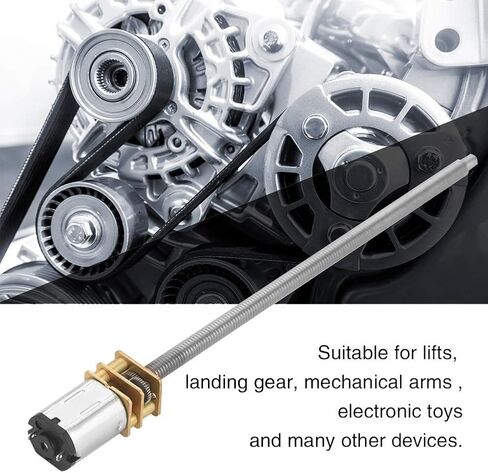 محرك تروس Maxmartt DC، محرك تخفيض صندوق التروس DC 6 N20 مع عمود إخراج طويل M4 × 100 مم للمصاعد، معدات الهبوط، الأذرع الميكانيكية، الألعاب الإلكترونية (6 فولت 150 دورة في الدقيقة) in Kuwait