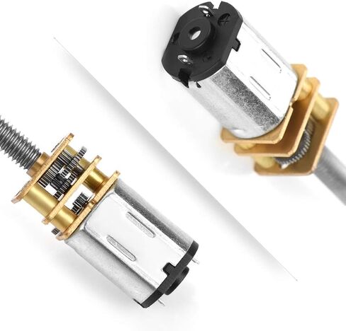 محرك تروس Maxmartt DC، محرك تخفيض صندوق التروس DC 6 N20 مع عمود إخراج طويل M4 × 100 مم للمصاعد، معدات الهبوط، الأذرع الميكانيكية، الألعاب الإلكترونية (6 فولت 150 دورة في الدقيقة) in Kuwait