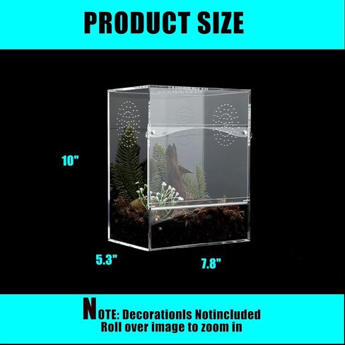 Jumping Spider Enclosure Front Opening Insect Snail Tree Frog Terrarium 7.8x5.3x10 Reptile Enclosure Reptile Enclosure Micro Habitat in Kuwait