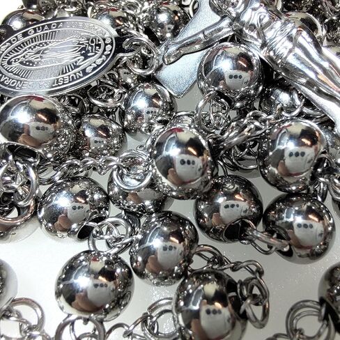 مسبحة مسبحة من الفولاذ المقاوم للصدأ 8 مم ثقيلة ومتينة GZ مسبحة صليب هدايا كاثوليكية in Kuwait