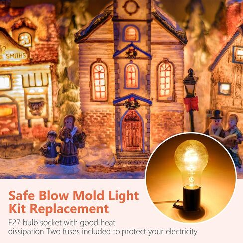 Meonum 6 Set Blow Mold Light Kit Replacement, E27 E26 Single Light Cord Kit with Switch Fuse Plug, for Indoor Outdoor Halloween Christmas Village House Craft Decorations and Salt Lamp in Saudi Arabia