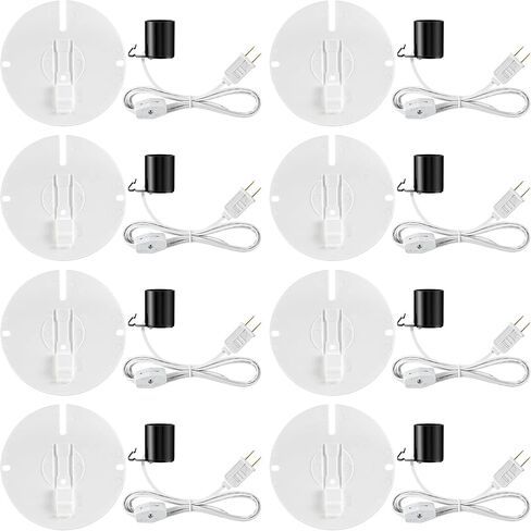 Meonum 6 Set Blow Mold Light Kit Replacement, E27 E26 Single Light Cord Kit with Switch Fuse Plug, for Indoor Outdoor Halloween Christmas Village House Craft Decorations and Salt Lamp in Saudi Arabia