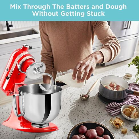 IAGREEA 5 Quarts Stainless Steel Mixing Bowl Fits For KitchenAid 4.5-5QT Tilt-Head Stand Mixer, Premium 304 mixer bowl with Handle, Replacement Mixers 5 Quarts Bowl, Heavy Duty, Dishwasher Safe in Saudi Arabia