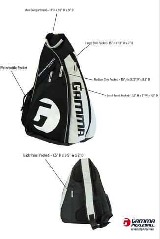 GAMMA Sports Pickleball & Racquet Bags, Sling Bag, Tote Bag, Tour Backpack, Adjustable Bags with Room for Paddles, Gear, Clothes, Water Bottles, for Men and Women, Hit The Courts in Style! in Saudi Arabia