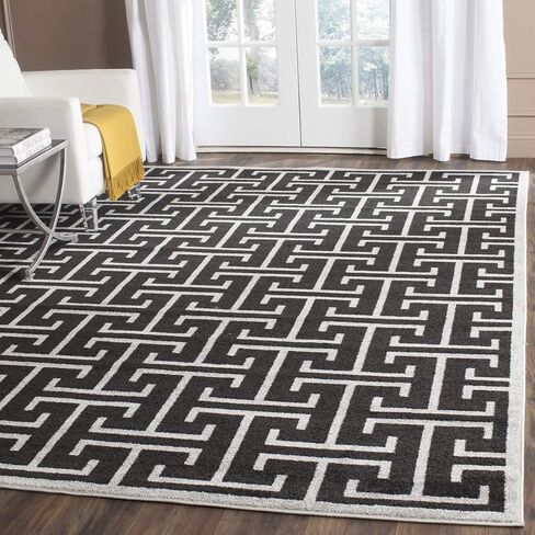 SAFAVIEH Amherst Collection Area Rug - 8' x 10', Wheat & Beige, Geometric Design, Non-Shedding & Easy Care, Ideal for High Traffic Areas in Living Room, Bedroom (AMT404S) in Saudi Arabia