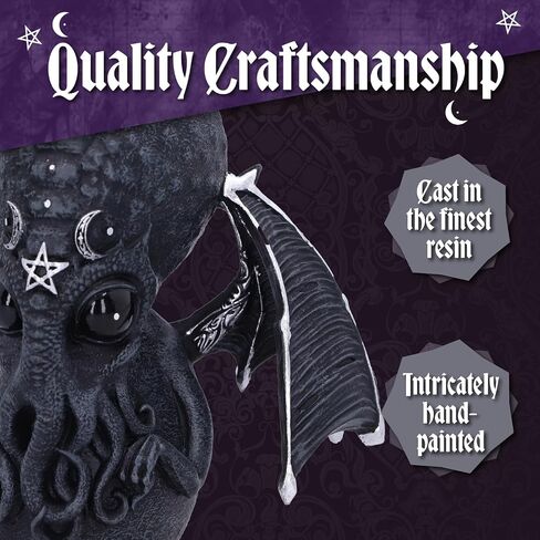 Nemesis Now Cult Cuties Lucifly 10.7cm, Resin, Black, Cult Cuties Dragon Figurine, Scarily Adorable Horned Dragon Figurine, Silver Detailing, Cast in The Finest Resin, Lovingly Hand-Painted in Saudi Arabia