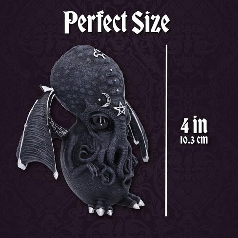 Nemesis Now Cult Cuties Lucifly 10.7cm, Resin, Black, Cult Cuties Dragon Figurine, Scarily Adorable Horned Dragon Figurine, Silver Detailing, Cast in The Finest Resin, Lovingly Hand-Painted in Saudi Arabia
