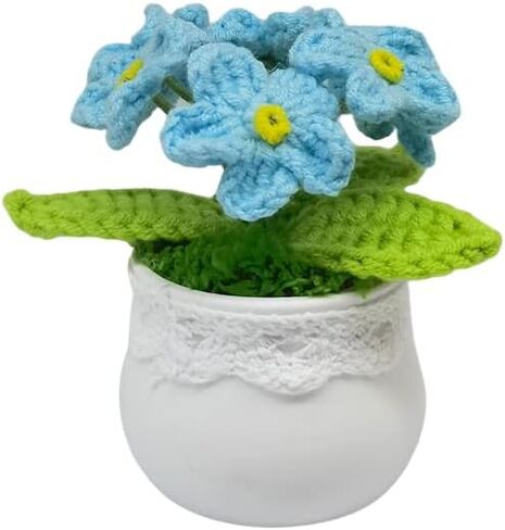 Handmade Mini Pink Tulip Knitted Flower - Artificial Tulip for Home & Car Decor, Ideal for DIY Crafts, Wedding Decorations, and Gifts in Saudi Arabia