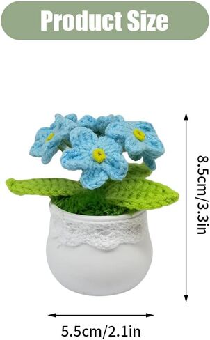 Handmade Mini Pink Tulip Knitted Flower - Artificial Tulip for Home & Car Decor, Ideal for DIY Crafts, Wedding Decorations, and Gifts in Saudi Arabia