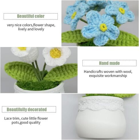Handmade Mini Pink Tulip Knitted Flower - Artificial Tulip for Home & Car Decor, Ideal for DIY Crafts, Wedding Decorations, and Gifts in Saudi Arabia