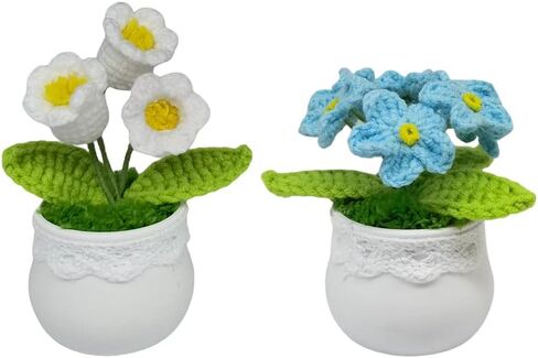 Handmade Mini Pink Tulip Knitted Flower - Artificial Tulip for Home & Car Decor, Ideal for DIY Crafts, Wedding Decorations, and Gifts in Saudi Arabia