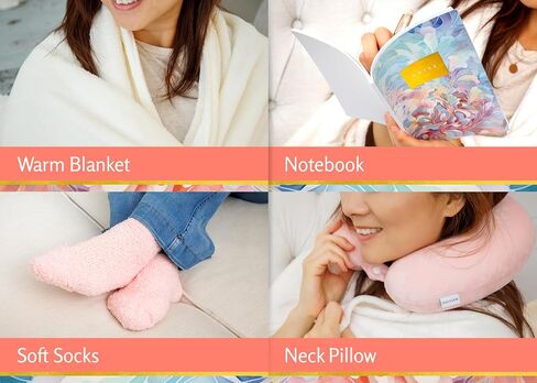 Birthday Gift Basket for Women - Happy Birthday Gift Basket For Her w/Memory Foam Pillow, Blanket, Candle, Socks, Journal, and Card - Curated Birthday Gift Set and Happy Birthday Gift Box for Women in Saudi Arabia
