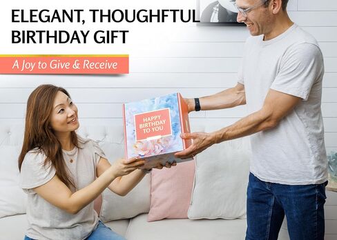 Birthday Gift Basket for Women - Happy Birthday Gift Basket For Her w/Memory Foam Pillow, Blanket, Candle, Socks, Journal, and Card - Curated Birthday Gift Set and Happy Birthday Gift Box for Women in Saudi Arabia