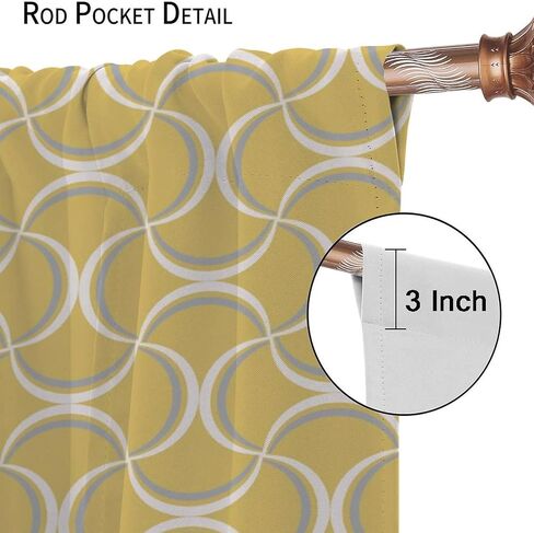 JESTRONRY Mid Century Blackout Curtains,Retro Square Design Modern Style Room Darkening Door Window Rod Pocket Curtain for Living Room Bedroom Kitchen Bathroom W42xL45in in Saudi Arabia