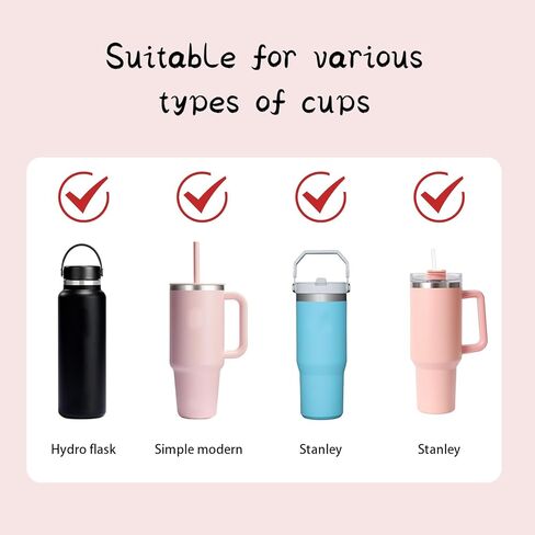 BLMHTWO 4 قطع زهور ستانلي ساحرة للمقبض سحر مقبض شخصي لكوب ستانلي 30 و40 أونصة، وردي أزرق أبيض أسود 12 سم/4.72 بوصة طول in Kuwait