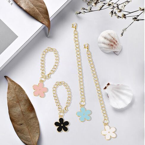 BLMHTWO 4 قطع زهور ستانلي ساحرة للمقبض سحر مقبض شخصي لكوب ستانلي 30 و40 أونصة، وردي أزرق أبيض أسود 12 سم/4.72 بوصة طول in Kuwait