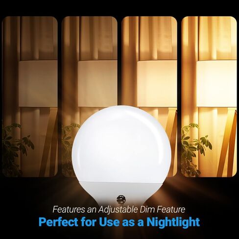 4 عبوات LED G25 لمبات فانيتي غلوب لمبات الإضاءة 6 وات - 3000 كلفن أبيض دافئ 60 وات يعادل 500 لومن E26 قاعدة 120 فولت - مصابيح إضاءة فانيتي لغرفة النوم والمطبخ (3000 كلفن - أبيض دافئ، 4 عبوات غير قابلة للتعتيم) in Saudi Arabia