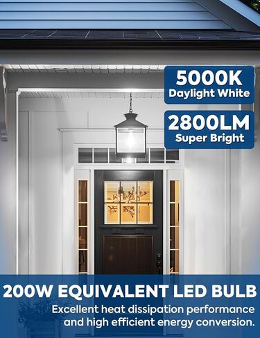 لمبة إضاءة LED مكافئة 200 وات، لمبة LED فائقة السطوع 2800 لومن A21، ضوء النهار 5000 ك، توفير الطاقة 25 وات، قاعدة متوسطة E26، 120 فولت للمرآب والمستودعات والمتجر وغرفة المعيشة، غير قابلة للتعتيم، عبوتان in Saudi Arabia