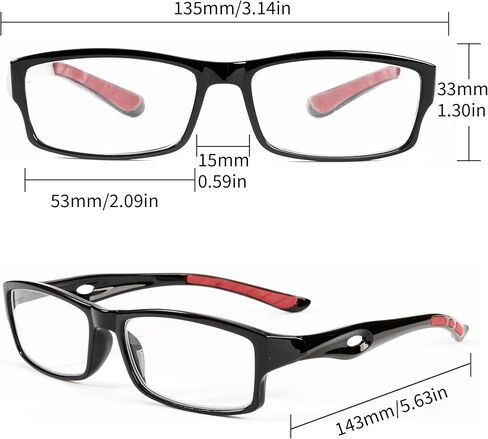Reading Glasses 3 Pairs Quality Readers Spring Hinge Glasses for Reading for Men and Women 8892 in Saudi Arabia