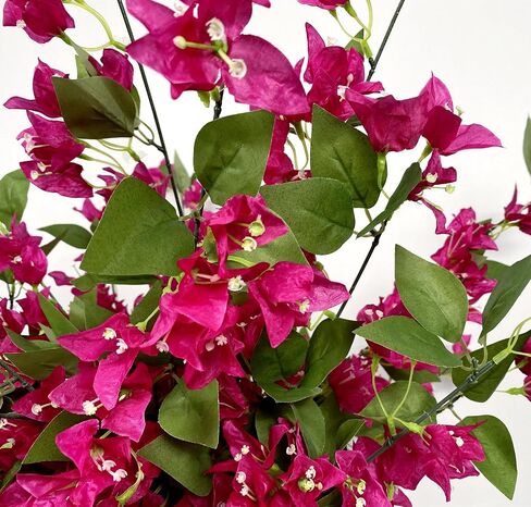 Artificial Bougainvillea Hanging Vines Faux Bush Bougainvillea Plants Flowers for Indoor Outdoor UV Resistant Home Vase Wall Porch Patio Balcony Garden Yard Basket Decor (Violet - Pack of 2) in Saudi Arabia