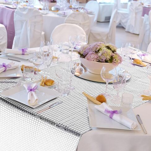 rtteri 54 × 105 بوصة ديسكو حزب الجدول القماش 70s ديسكو حزب الزينة لاس فيغاس حزب الزينة الفضة بريق ديسكو غطاء الطاولة ل70s ديسكو الرقص الهيب هوب حزب الزفاف المنزل الجدول الديكور in Kuwait