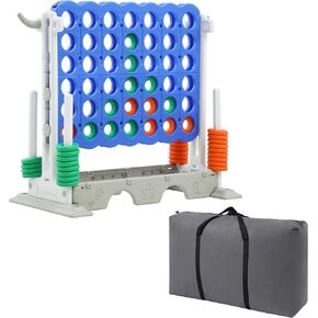 SDADI ارتفاع قابل للتعديل 3 في 1 عملاق 4 في صف واحد، لعبة جامبو 4 إلى النتيجة مع لعبة الجولف ومجموعة الرمي الدائري، لعبة الفناء الداخلي والخارجي للأطفال البالغين والعائلة، أزرق in Kuwait