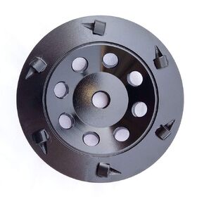 5 inch PCD Grinding Wheel 6 Segments for Remove Epoxy Glue Mastic Paint and Concrete Floor Surface Coating with 5/8"-11 Thread