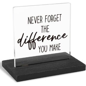 You Are Appreciated, Employee Appreciation Gift, Thank You Gift, Appreciation Gift, Modern Transparent Acrylic Desk Plaque with Inspirational Quotes, 10 x 10 x 1.5 cm,XXY64