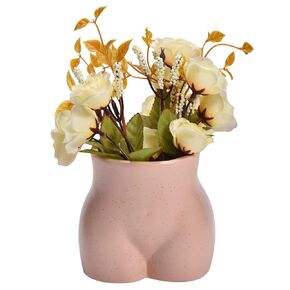 Hallops Stylish Modern Flower Vase Set - Decorative Aesthetic Beige Vases for Bedroom, Living Room & Office - Unique Ceramic Decor - Cute & Contemporary Home Decor Accents & Table top - Beige White