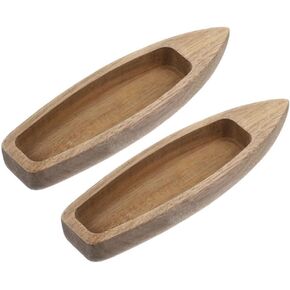 ABOOFAN Wooden Boat Model 2pcs Miniature Rowboat Sailboat Blank Unfinished Paintable Canoe for DIY Projects and Home, Office, Decorations