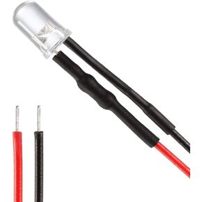 uxcell 36pcs Mixed Colour 5mm LEDs Prewired Light DC3-6V 20cm Pre Wired LED