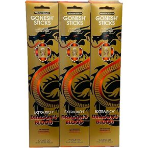 Gonesh Incense Dragon's Blood Gold 12 Pack (20 Sticks/Pack)