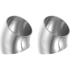 PATIKIL 1-1/4 Inch OD 304 Stainless Steel Butt, 2 Pack 45 Degree Elbow Pipe Fitting Bend Welding Sweat Solder Connection for Stair Handrail