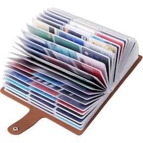 حامل بطاقات الائتمان RFID للنساء والرجال، حامل بطاقات عمل كبير ومنظم بطاقات الائتمان، منظم بطاقات الائتمان مع 96 فتحة للبطاقات، تخزين جميع أنواع البطاقات والفواتير المهمة (أسود)